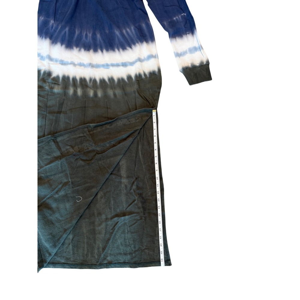 Z Supply Black Iris Tie Dye Ruffle Maxi Dress Long Sleeve Navy Olive NWT S - Picture 8 of 9